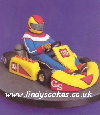 Karting cake from my first book - Hobby Cakes appeared in C&S Iconic cakes series
