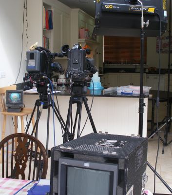 View from behind the cameras