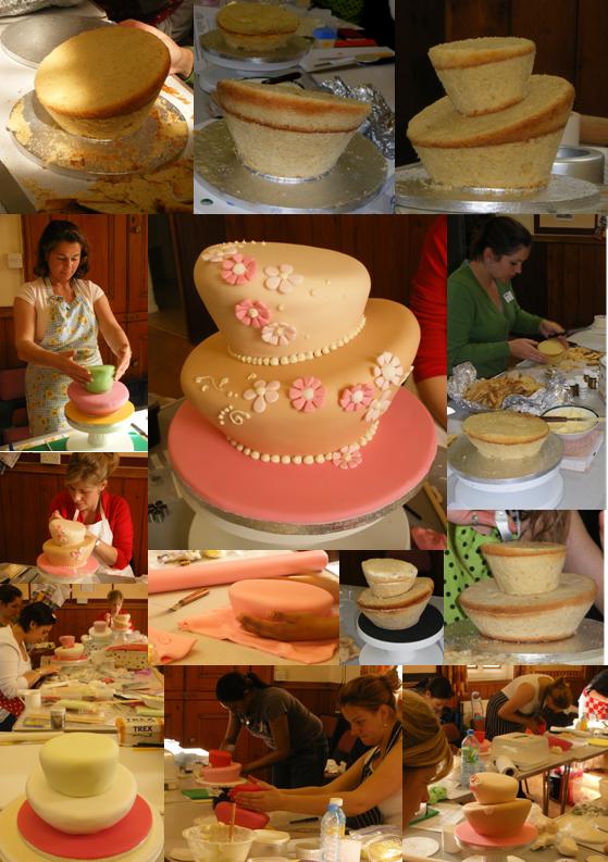 Wonky cake class – students at work