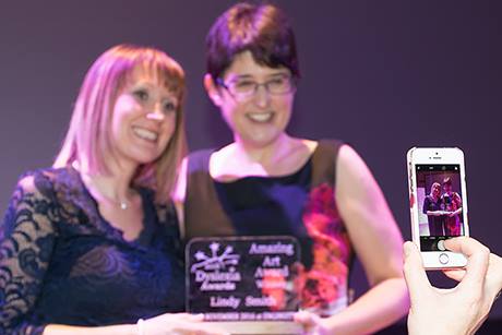 Lindy Smith recieving one of her dyslexia awards