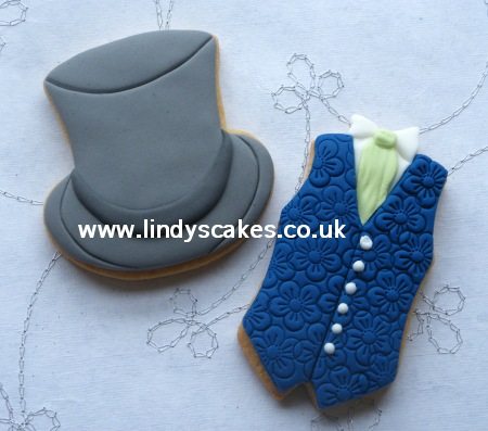 Waistcoat and top hat cookie cutters