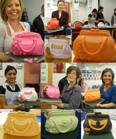 Happy students, beautiful handbags