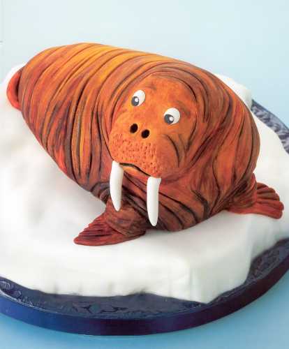 Wilbur the walrus from quick and clever party cakes by Lindy Smith