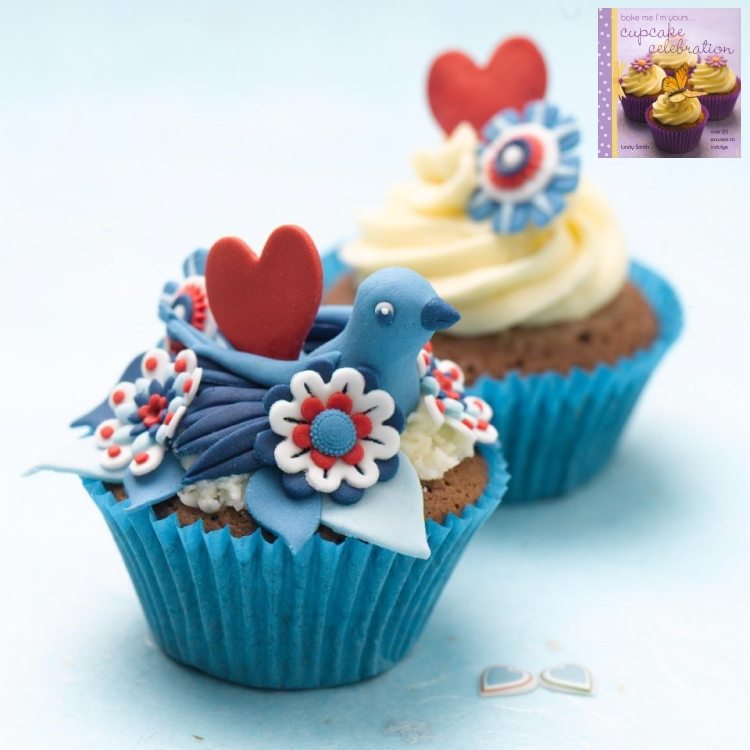 Blue lovebirds from bake me I'm yours cupcake celebration by Lindy Smith