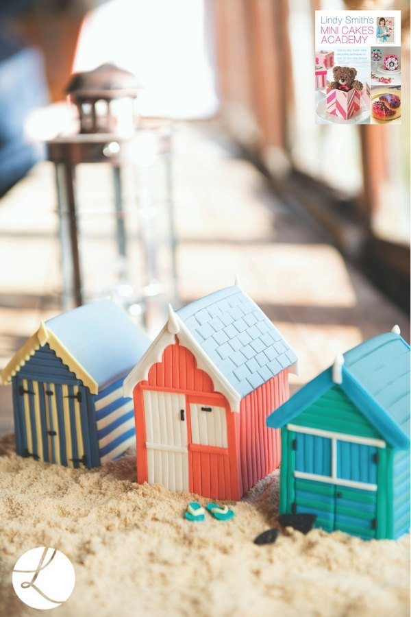 bonny beach hut mini cakes by Lindy Smith