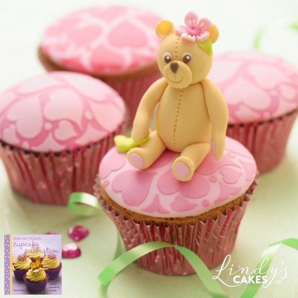 cute pink teddybear cupcake from 'bake me I'm yours cupcake celebration' book