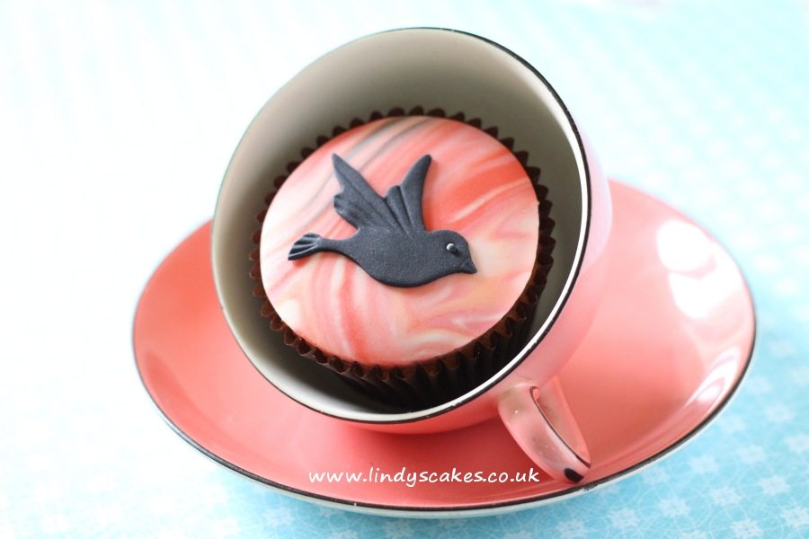 Flying bird cupcake by Lindy Smith