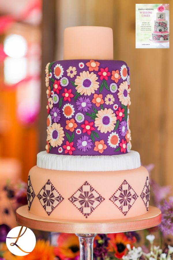 vogue autumn wedding cake from 'Simply Modern Wedding Cakes' by best-selling author Lindy Smith