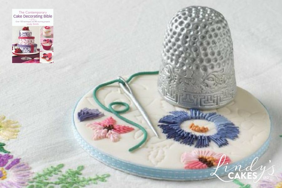 Sewing sensation silver thimble mini cake by Lindy Smith