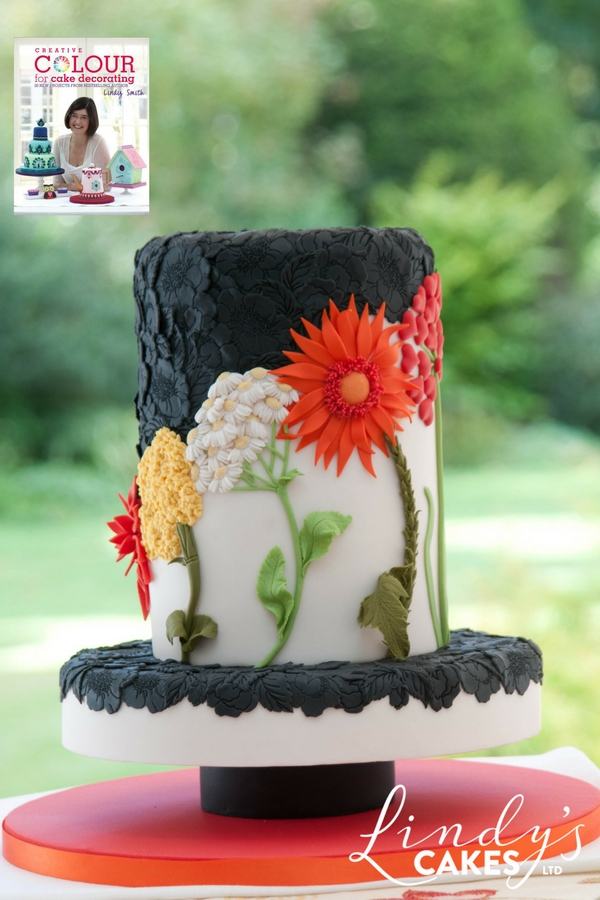Brazilian toucan inspired summer flower power cake by best-selling sugarcraft author Lindy Smith