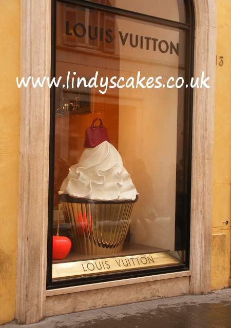 Louis Vuitton cupcake in the Via Condotti, Rome