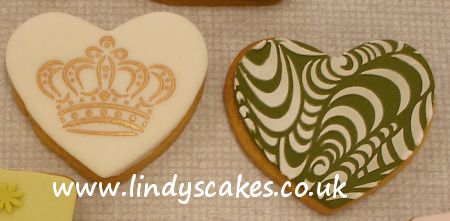 stencilled heart cookies - street party anyone?