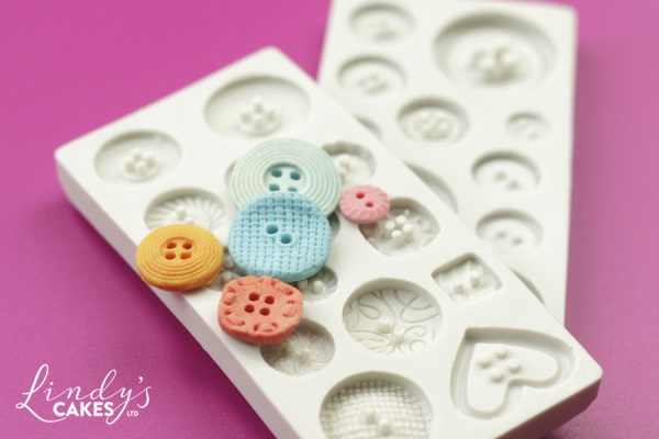 Beautiful quality moulds to make sugar buttons available from Lindy's Cakes