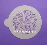 A round chinese floral stencil