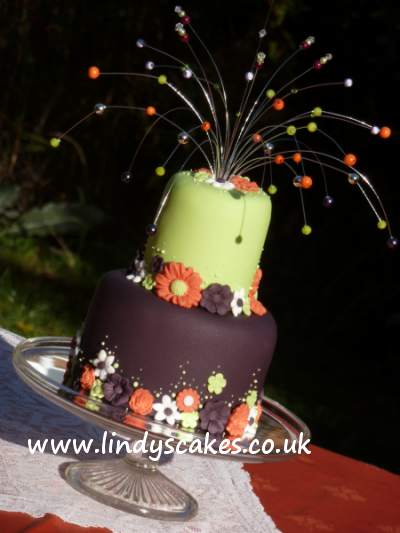 Two tier celebration cake by Lindy Smith