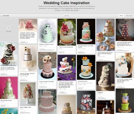Wedding cake inspiration board