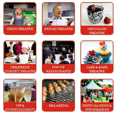 foodies festival website buttons using Lindy's bluebird cupcake