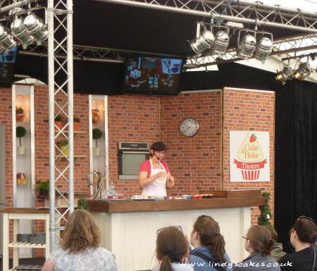 Cake decorating expert Lindy Smith demonstrates her sugarcraft skills at Festivals of Food in London