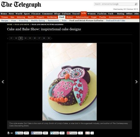 Lindy's owl cake in the Telegraph online