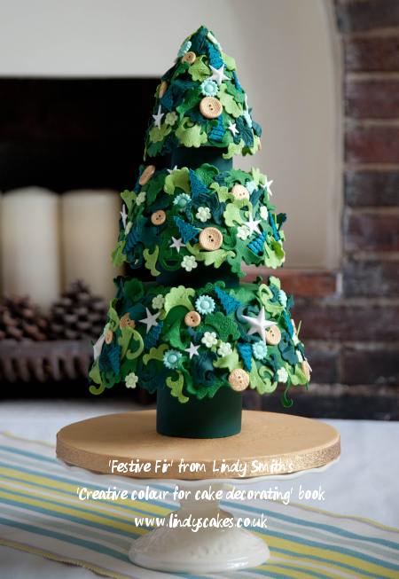 festive fir Christmas cake by lindy Smith