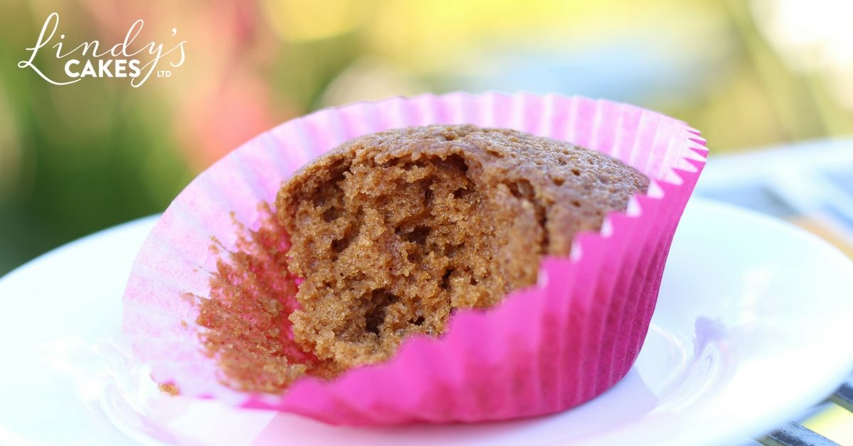Baked cupcake by Lindy Smith using a nut-free alternative to ground almonds