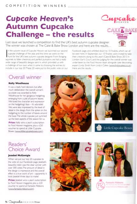 Ten Autumn Cupcake Challenge Finalists Judged by Lindy Smith and the Food Heaven Team from Cupcake Heaven Magazine