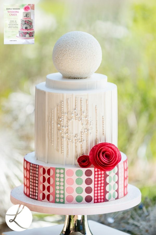 retro circle wedding cake by cake designer Lindy Smith