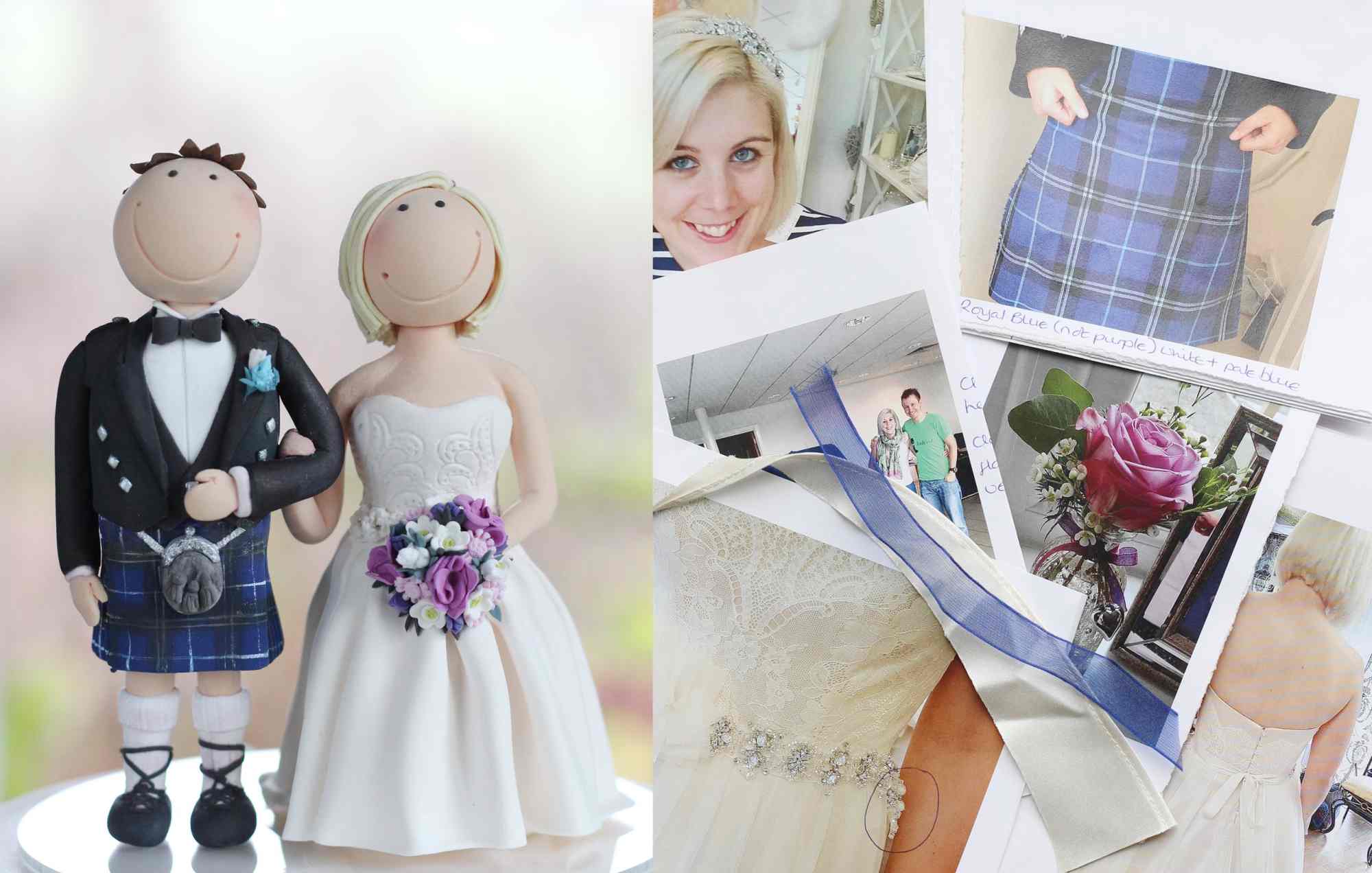 Bride and groom cake toppers by Lindy Smith are lovingly personalised to give you a wedding keepsake to cherish forever
