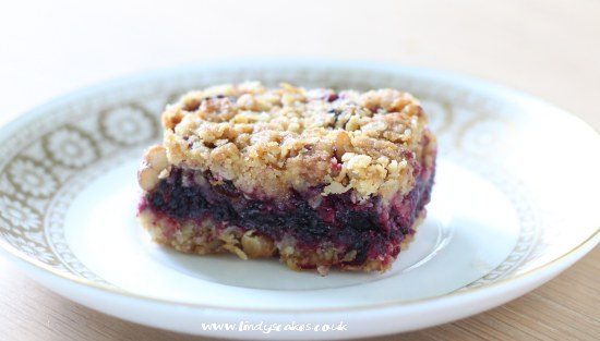 moist and delicious blackcurrant flapjack squares