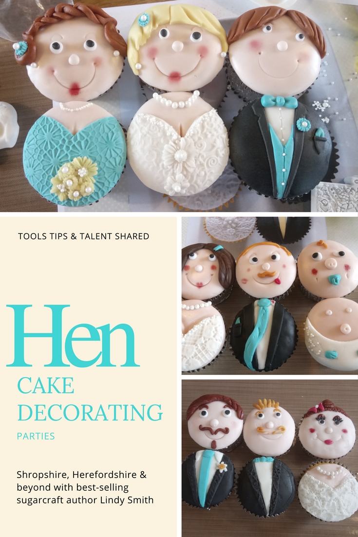 Hen cake decorating parties with Lindy Smith - bride and groom cupcakes