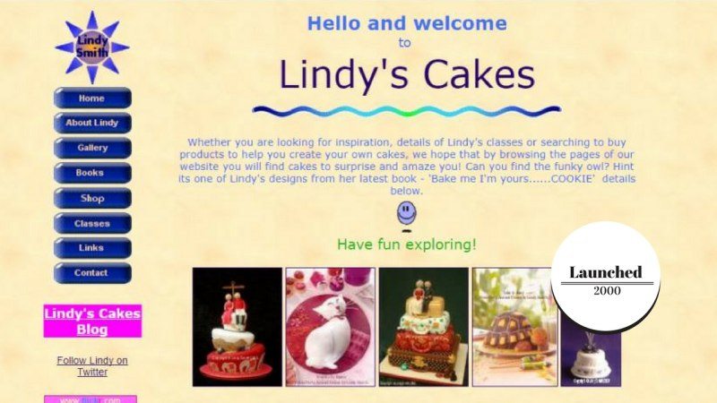 The first Lindy's Cakes website launched in 2000