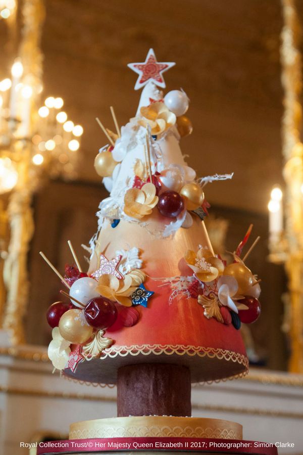 Lindy Smith's Christmas tree cake - her demonstration show piece for the festival weekend at Windsor Castle