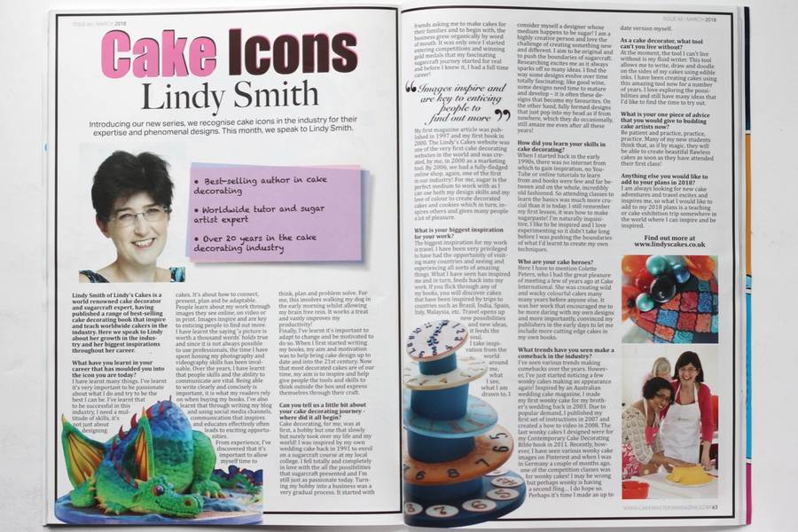 Cake Masters Magazine Cake Icon Lindy Smith - double page spread