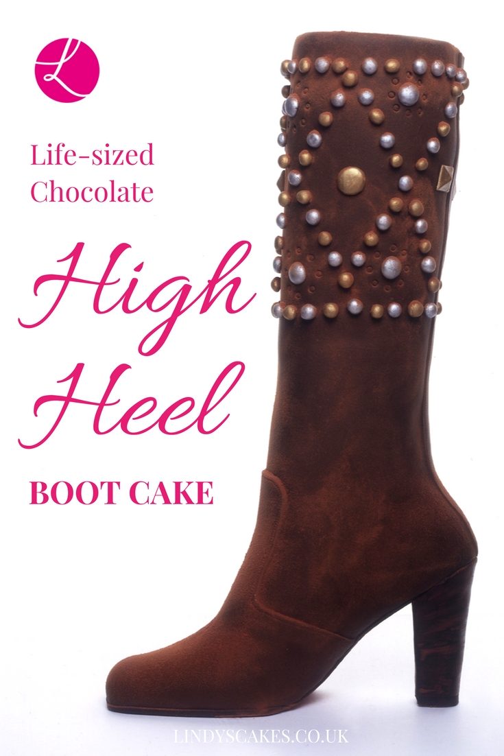 Paris catwalk fashion cakes - Lindy's favourite commission - life-sized chocolate suede boot cake