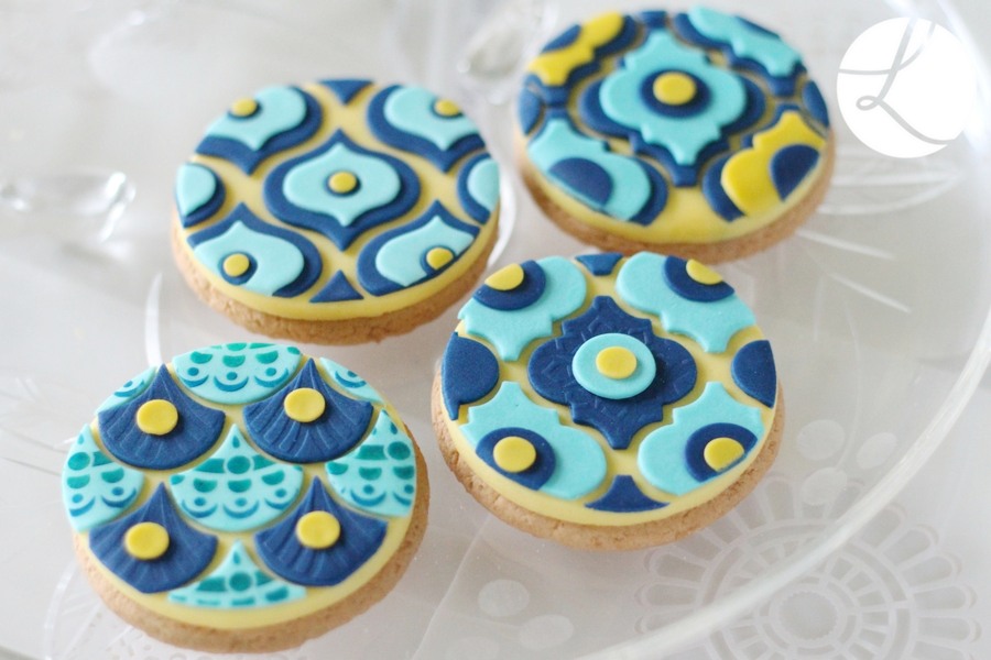 tiled round cookies