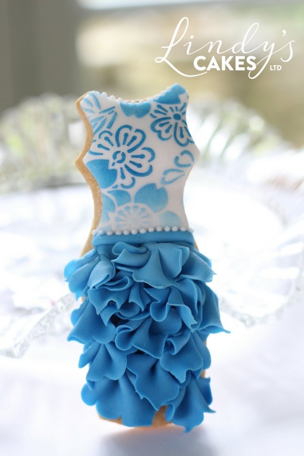 blue dress cookie