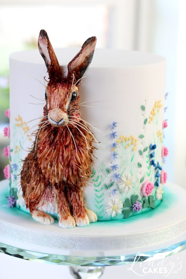 Spring hare cake by cake designer Lindy Smith