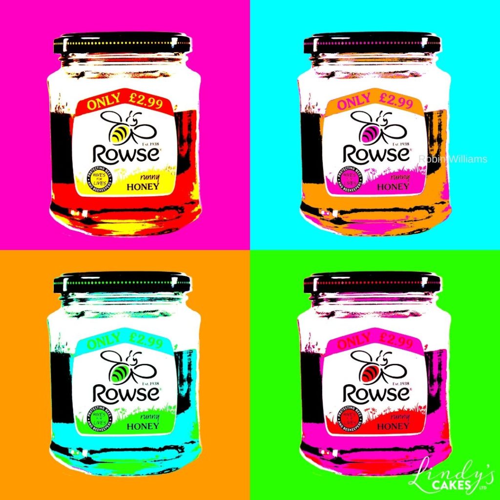 Andy Warhol inspired honey pots by Lindy Smith