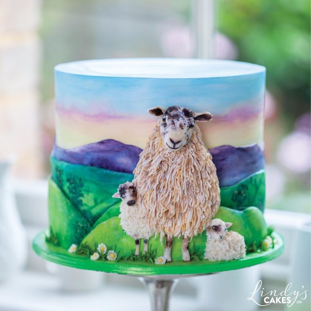 Brenda the Brandhill Sheep from One tier party cakes by Lindy Smith