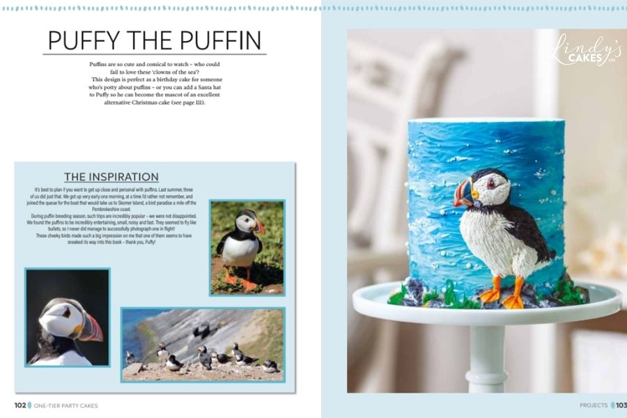 puffin cake and inspiration by Lindy Smith