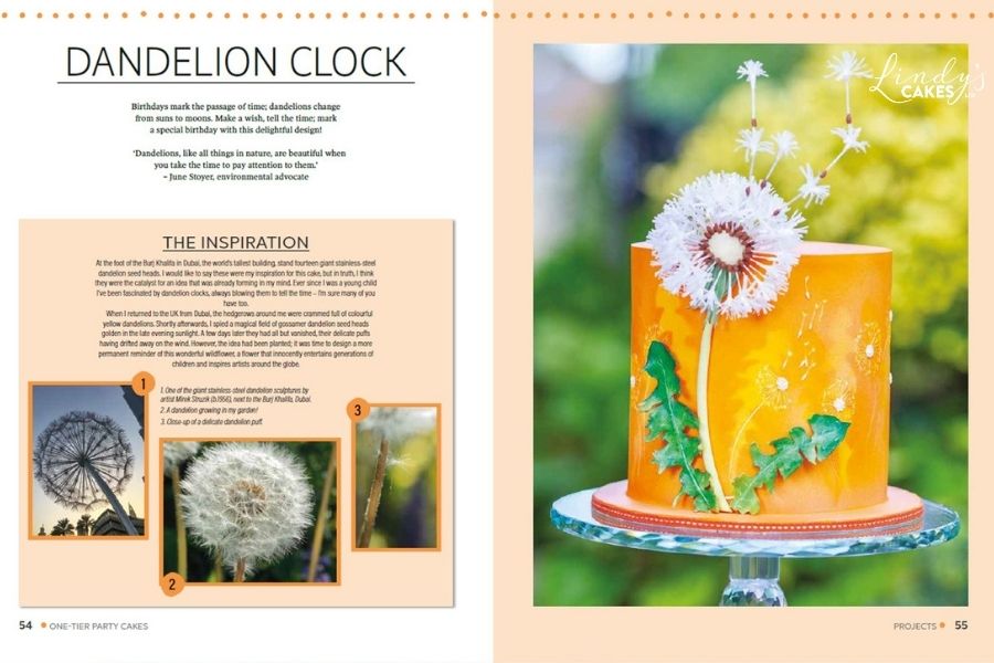 dandelion cake from One Tier Party Cakes - cake decorating escapism