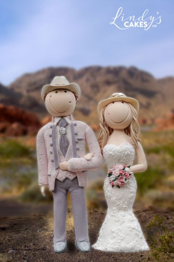 cowgirl bride and cowboy groom keepsake wedding cake topper