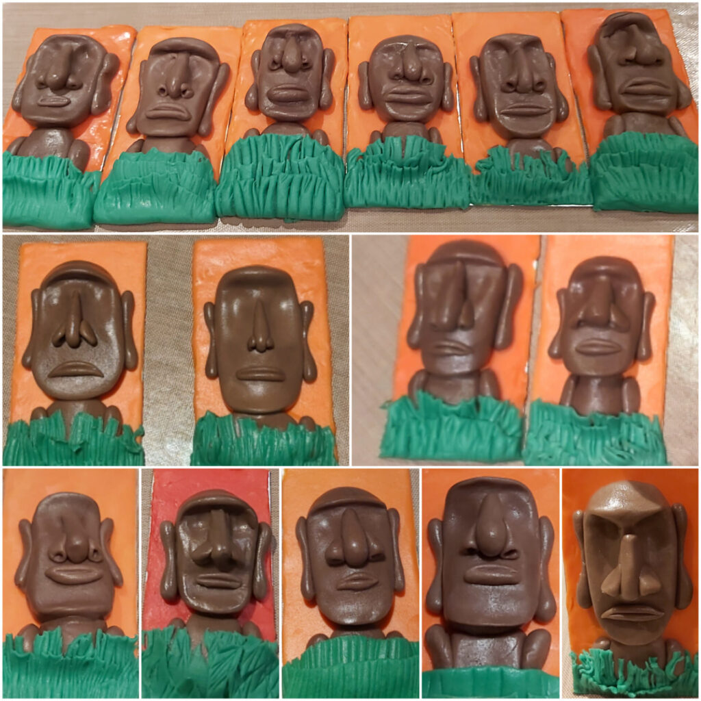 teaching cake decorating - Moa - Easter Island heads