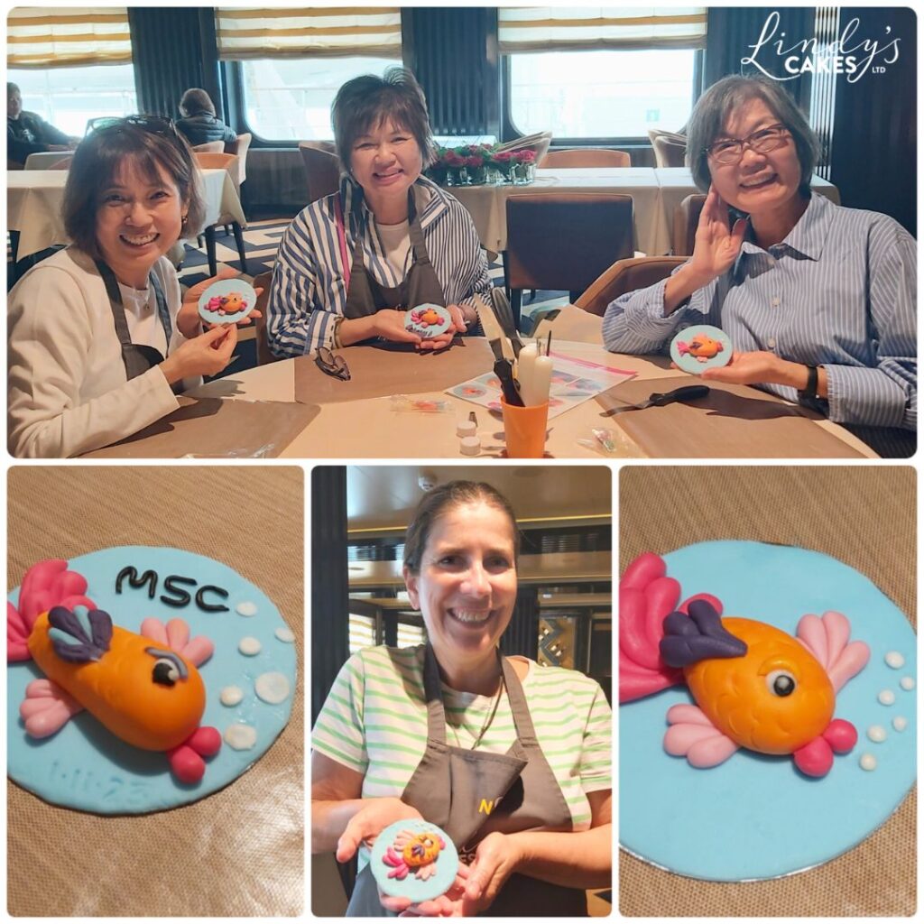 fish class with Lindy on of many cake design classes on board