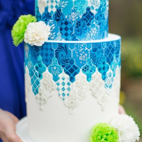 Morocan tiled party cake by sugarcraft artist Lindy Smith