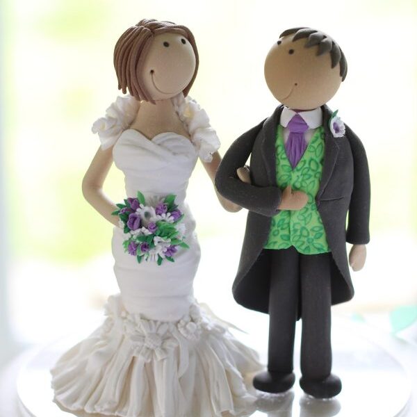 Personalised bride and groom cake topper by Lindy Smith