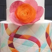 Painted ribbon cake by Lindy Smith - Contemporary cake designs online Craftsy class